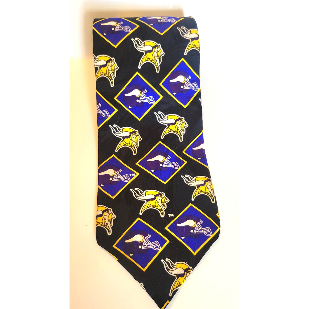 VTG 1996 Ralph Marlin Minnesota Vikings III NFL Necktie Football Fan Apparel Tie